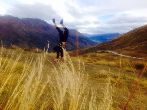 Hand stands on the Crown range. Photo: Broni